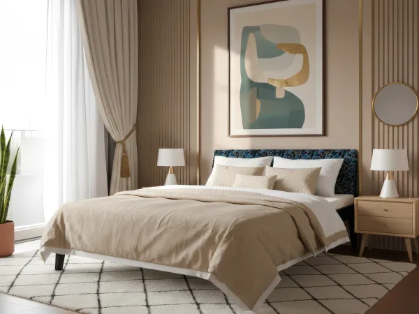 Prism Solid Wood Queen Size Double Bed